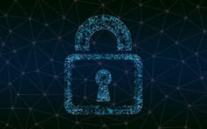 Kryptisk lås på mørk baggrund